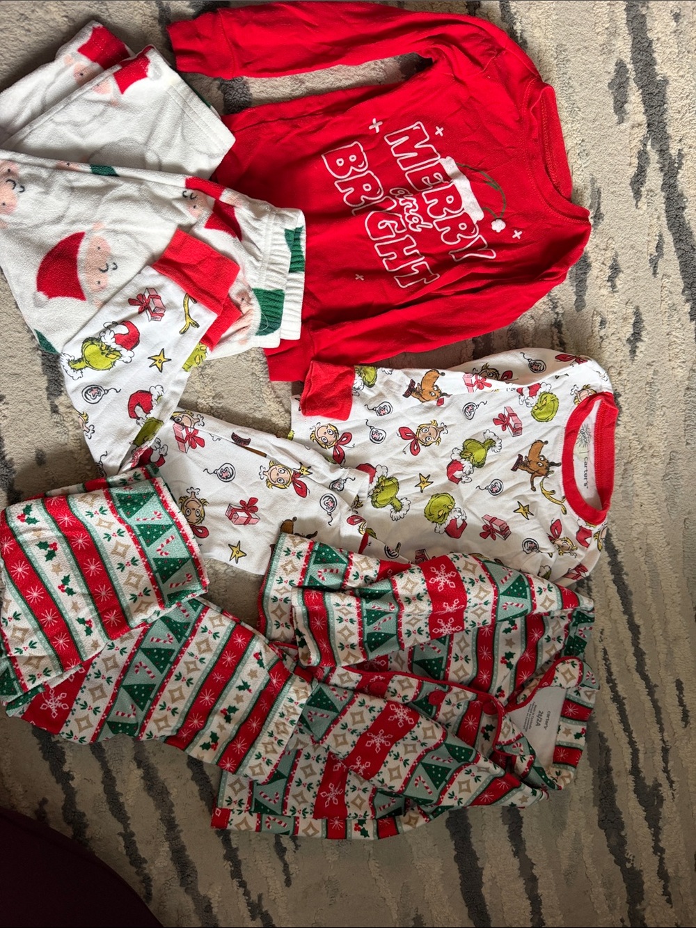 Carter's Red & White Holiday Pajama Set with Green Accents